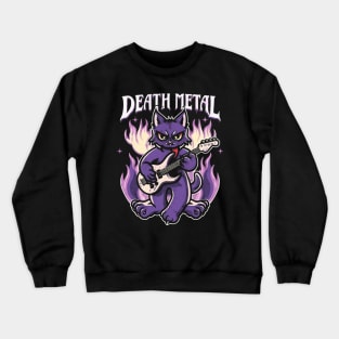 Death Metal Satanic Baphomet Cat playing guitar Crewneck Sweatshirt